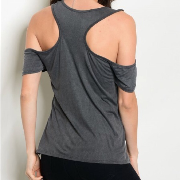 Muave Racerback Cold Shoulder Top - Picture 5 of 7